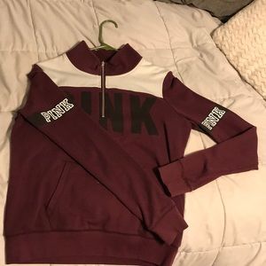 VS pink quarter zip